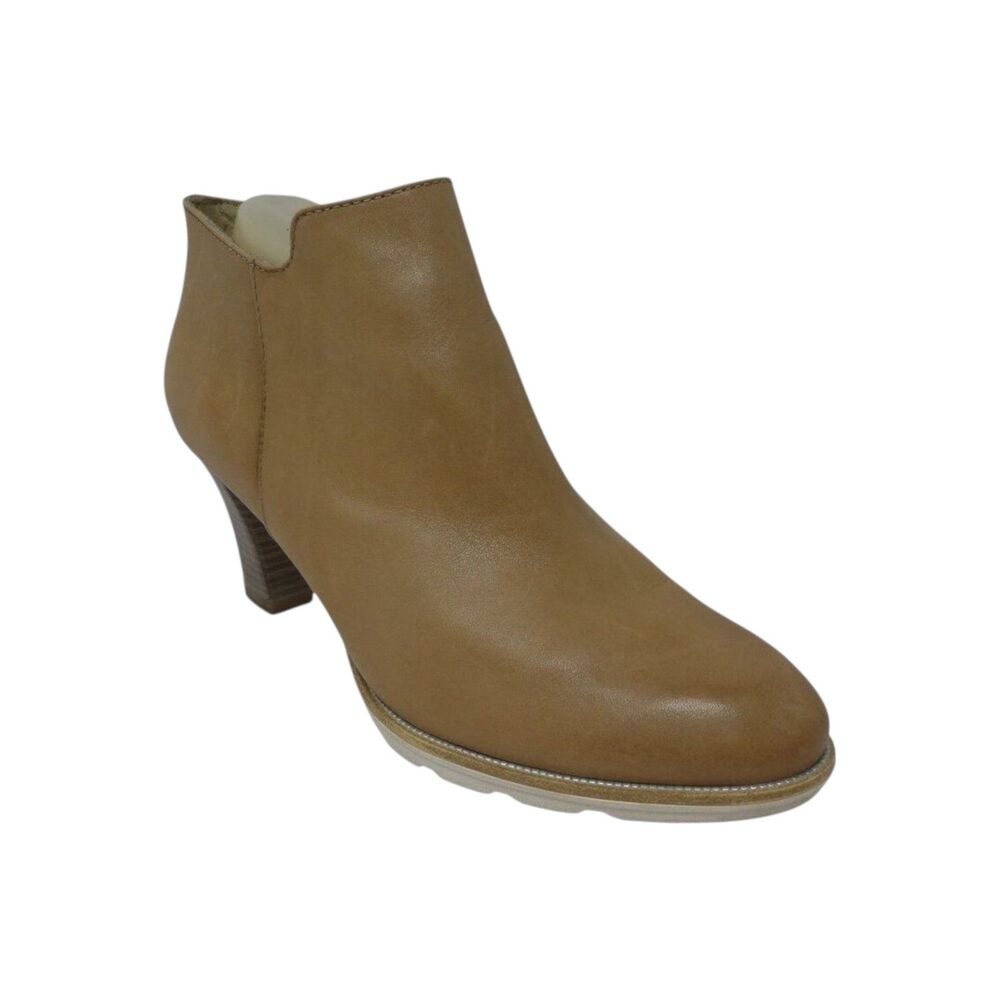 Tamaris Brown Leather Heeled Ankle Boots Booties Womens 39 US 7.5